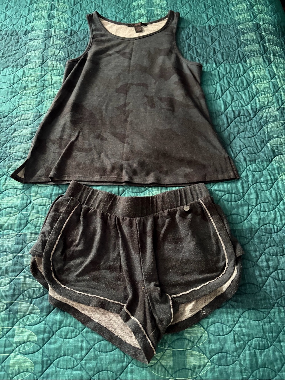 Reversible Black Tank & Short Lounge Set